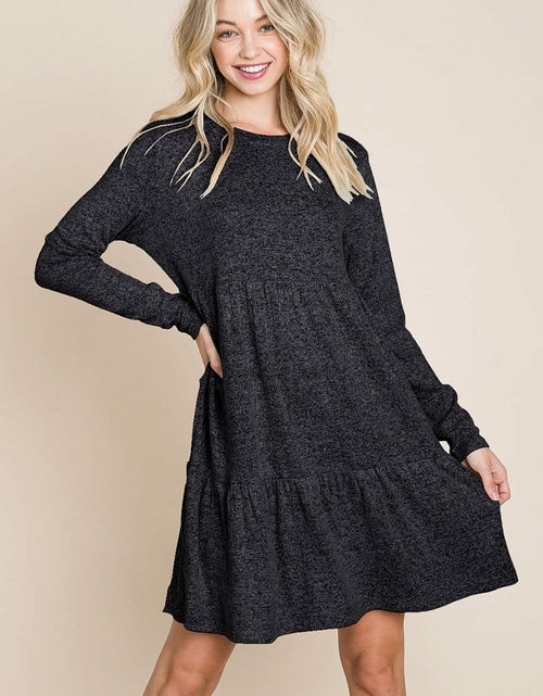 Load image into Gallery viewer, Brushed Hacci Tiered pleated Mini Dress