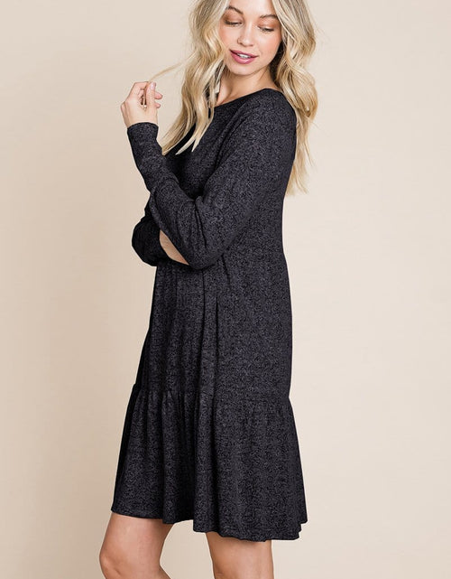 Load image into Gallery viewer, Brushed Hacci Tiered pleated Mini Dress