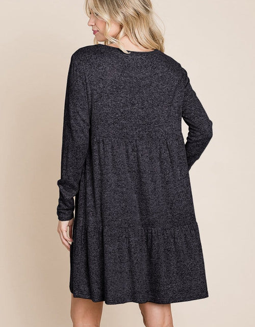 Load image into Gallery viewer, Brushed Hacci Tiered pleated Mini Dress