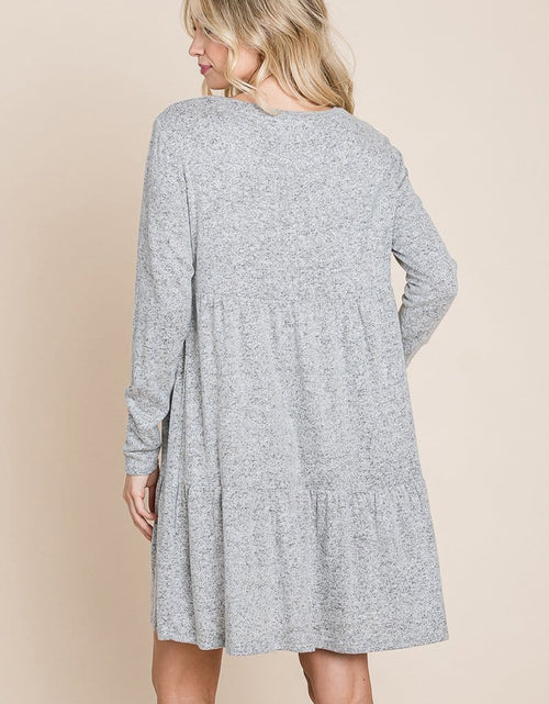 Load image into Gallery viewer, Brushed Hacci Tiered pleated Mini Dress