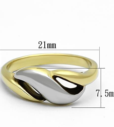 Two-Tone IP Gold (Ion Plating) Stainless Steel Ring No Stone